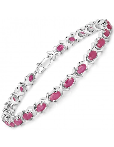 6.21 Carat Genuine Johnson Ruby .925 Sterling Silver Bracelet en ligne