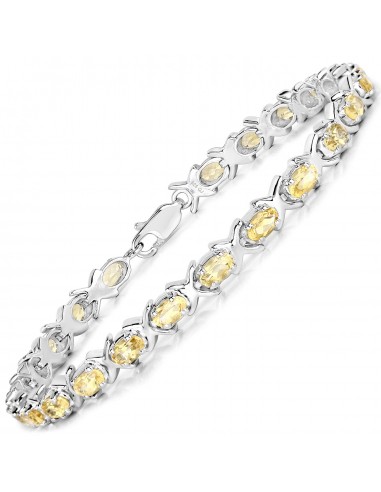 4.60 Carat Genuine Citrine .925 Sterling Silver Bracelet est présent 