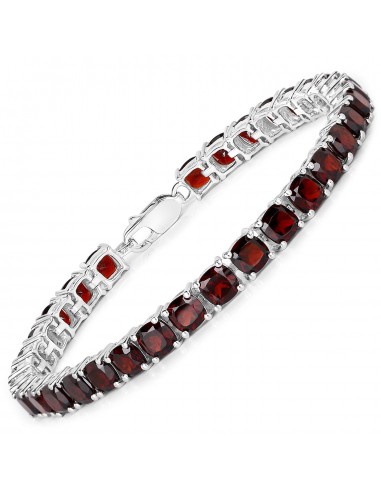 21.44 Carat Genuine Garnet .925 Sterling Silver Bracelet en stock