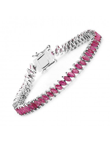 8.68 Carat Genuine Ruby .925 Sterling Silver Bracelet le concept de la Pate a emporter 