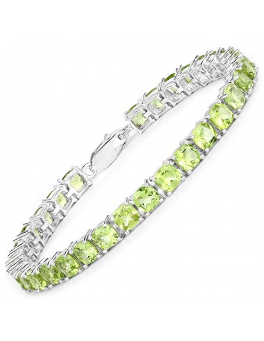 17.60 Carat Genuine Peridot .925 Sterling Silver Bracelet le des métaux précieux