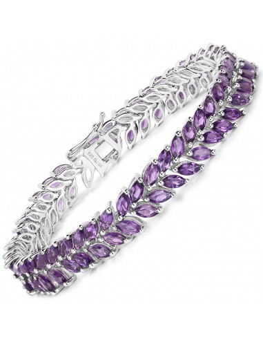 13.80 Carat Genuine Amethyst .925 Sterling Silver Bracelet Toutes les collections ici