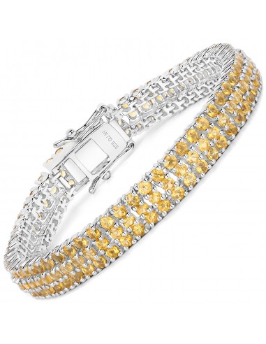 11.12 Carat Genuine Citrine .925 Sterling Silver Bracelet Vous souhaitez 