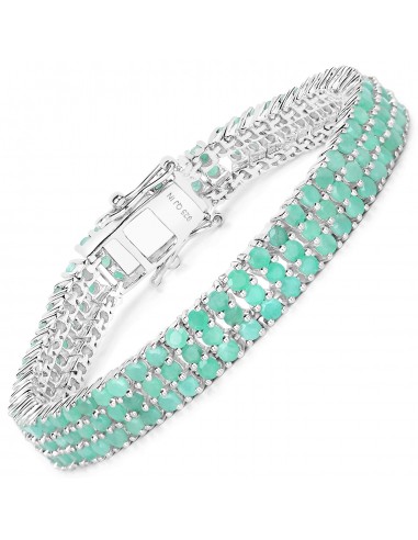 9.41 Carat Genuine Emerald .925 Sterling Silver Bracelet de France