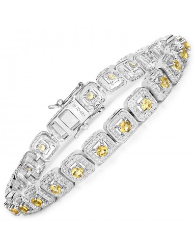 2.40 Carat Genuine Citrine .925 Sterling Silver Bracelet en stock