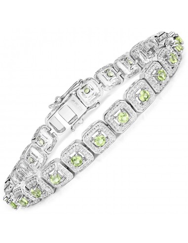 2.40 Carat Genuine Peridot .925 Sterling Silver Bracelet Comment ça marche