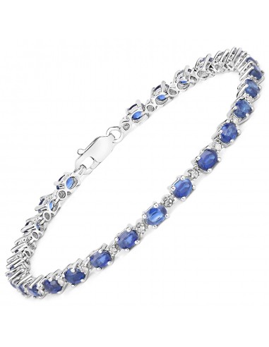 6.73 Carat Genuine Kyanite and White Diamond .925 Sterling Silver Bracelet online