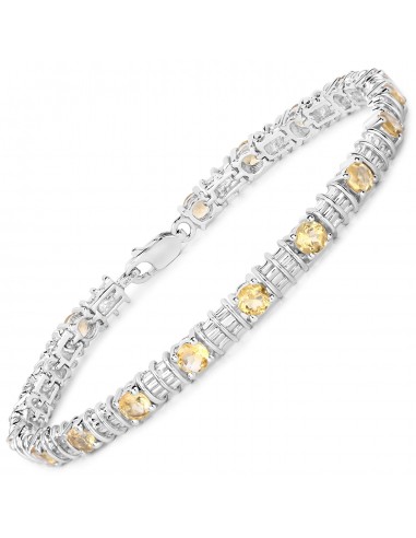 4.14 Carat Genuine Citrine .925 Sterling Silver Bracelet ou a consommer sur place