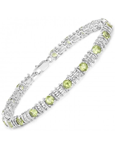 4.32 Carat Genuine Peridot .925 Sterling Silver Bracelet Par le système avancé 