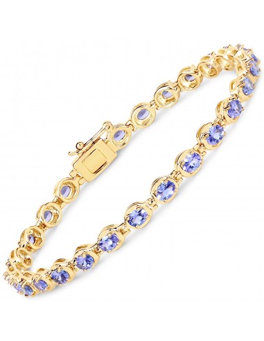 4.59 Carat Genuine Tanzanite .925 Sterling Silver Bracelet plus qu'un jeu 