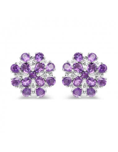 3.80 Carat Genuine Amethyst .925 Sterling Silver Earrings 2023