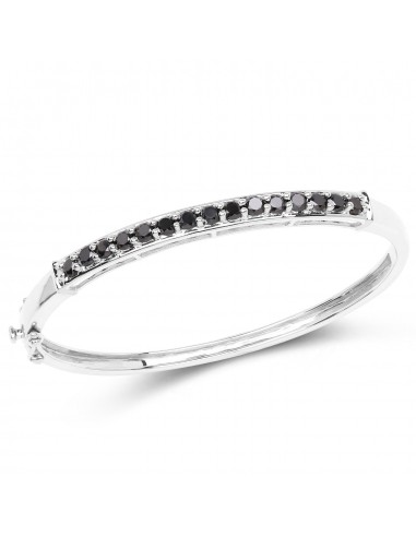 2.63 Carat Genuine Black Diamond .925 Sterling Silver Bangle Comparez plus de prix