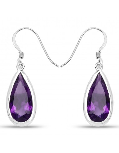 10.10 Carat Genuine Amethyst .925 Sterling Silver Earrings Pour