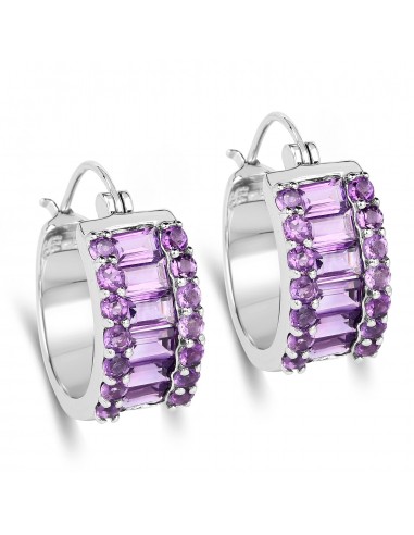 5.56 Carat Genuine Amethyst .925 Sterling Silver Earrings 50-70% off 