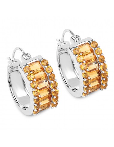 5.56 Carat Genuine Citrine .925 Sterling Silver Earrings destockage