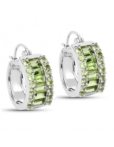 4.96 Carat Genuine Peridot .925 Sterling Silver Earrings soldes