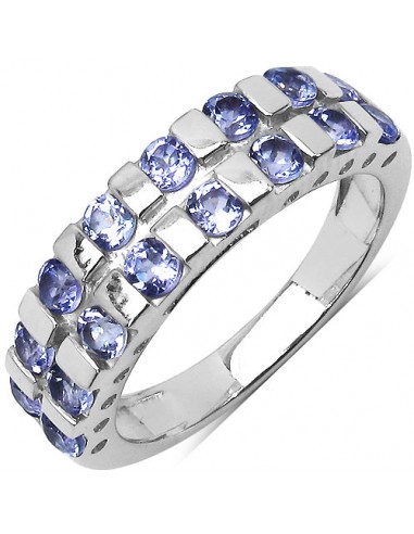 1.12 Carat Genuine Tanzanite .925 Sterling Silver Ring pas cheres