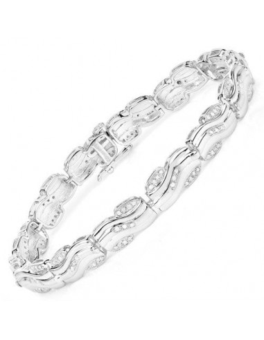 0.84 Carat Genuine White Diamond .925 Sterling Silver Bracelet 2 - 3 jours ouvrés.