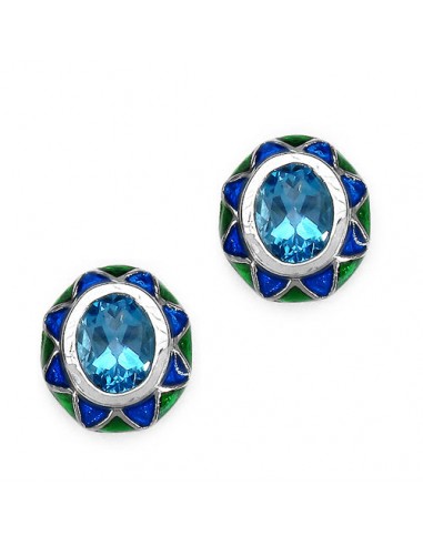 3.20 Carat Genuine Blue Topaz .925 Sterling Silver Earrings Découvrez la collection