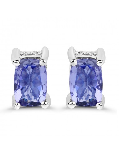 1.06 Carat Genuine Tanzanite .925 Sterling Silver Earrings brillant des détails fins