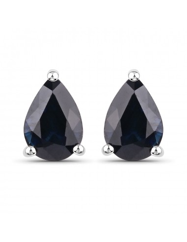 1.60 Carat Genuine Blue Sapphire 14K White Gold Earrings livraison et retour toujours gratuits