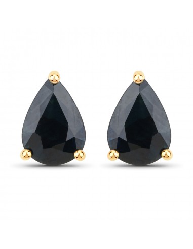 1.60 Carat Genuine Blue Sapphire 14K Yellow Gold Earrings le concept de la Pate a emporter 