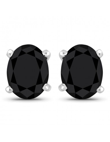 2.41 Carat Genuine Black Diamond 14K White Gold Earrings la colonne vertébrale