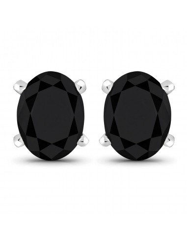 2.10 Carat Genuine Black Diamond 14K White Gold Earrings Dans la société mordern