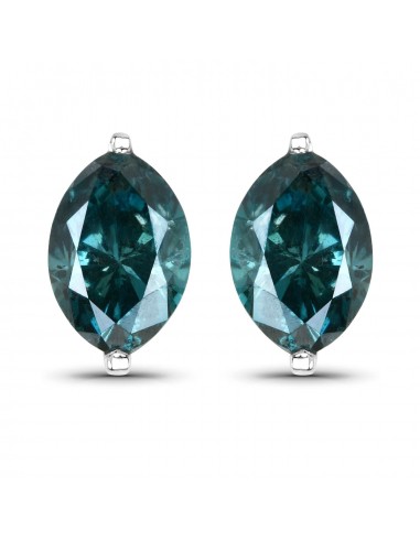 1.32 Carat Genuine Blue Diamond 14K White Gold Earrings À commander