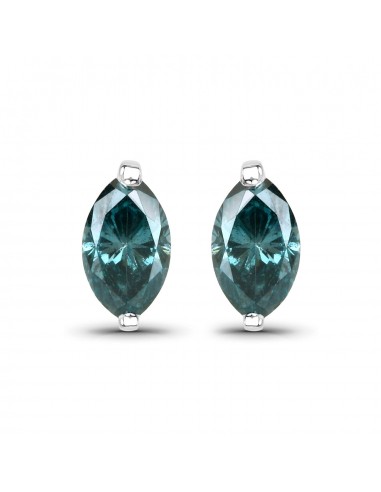 0.61 Carat Genuine Blue Diamond 14K White Gold Earrings store