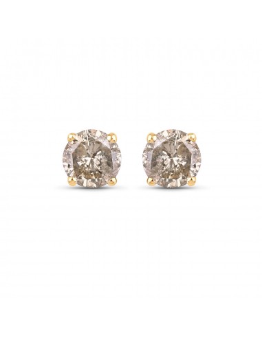 0.41 Carat Genuine TTLB Diamond 14K Yellow Gold Earrings commande en ligne