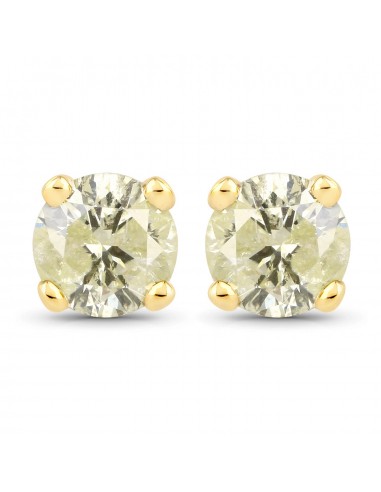 0.95 Carat Genuine LB Diamond 14K Yellow Gold Earrings la chaussure