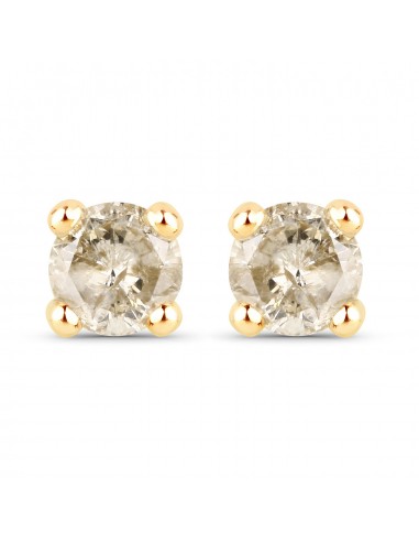 0.59 Carat Genuine TTLB Diamond 14K Yellow Gold Earrings Dans la société mordern