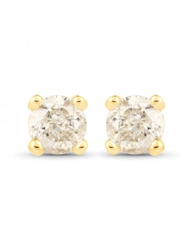 0.74 Carat Genuine TTLB Diamond 14K Yellow Gold Earrings du meilleur 