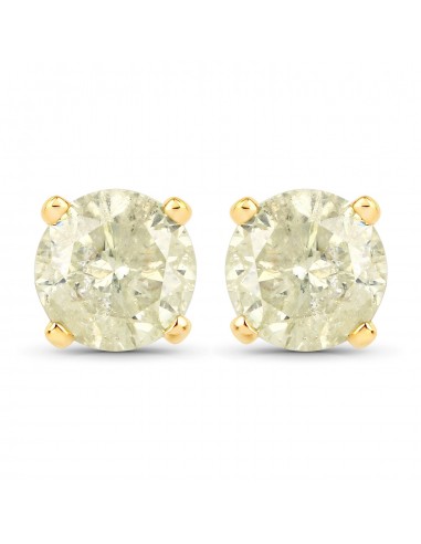 1.43 Carat Genuine LB Diamond 14K Yellow Gold Earrings france