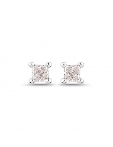 0.07 Carat Genuine White Diamond 14K White Gold Earrings 2024