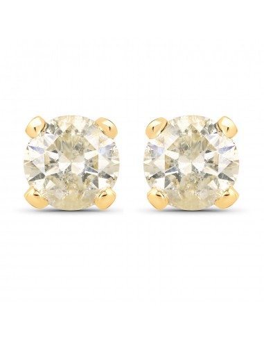 0.98 Carat Genuine LB Diamond 14K Yellow Gold Earrings france