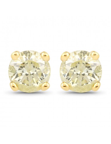 1.02 Carat Genuine LB Diamond 14K Yellow Gold Earrings de France