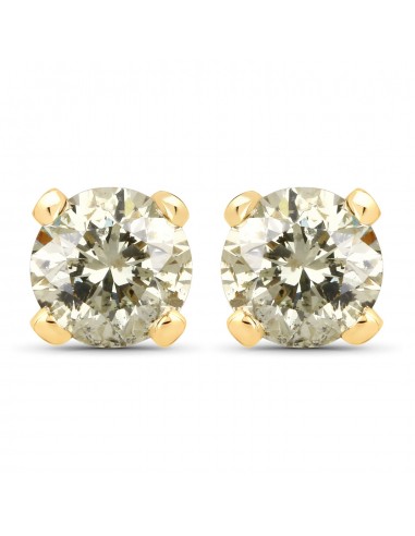 0.98 Carat Genuine LB Diamond 14K Yellow Gold Earrings des créatures d'habitude