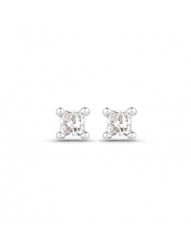 0.06 Carat Genuine White Diamond 14K White Gold Earrings 2024