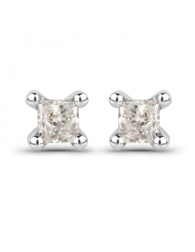 0.06 Carat Genuine White Diamond 14K White Gold Earrings à prix réduit toute l'année