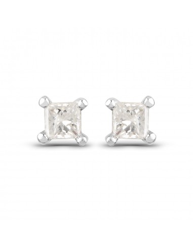 0.11 Carat Genuine White Diamond 14K White Gold Earrings en linge