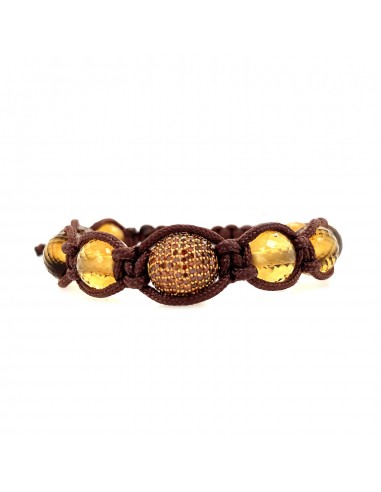 Bead Ball Citrine Beaded Macrame Bracelet Handmade Jewelry en linge