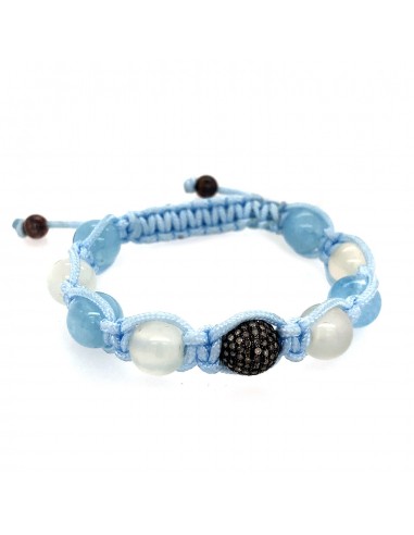 Pave Diamond & Gemstone Beaded Macrame Bracelet Jewelry Amélioration de cerveau avec