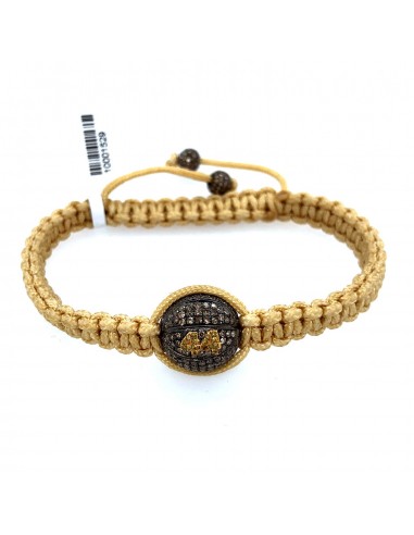 Pave Diamond Beaded Macrame Bracelet 14k Gold Jewelry pour bénéficier 