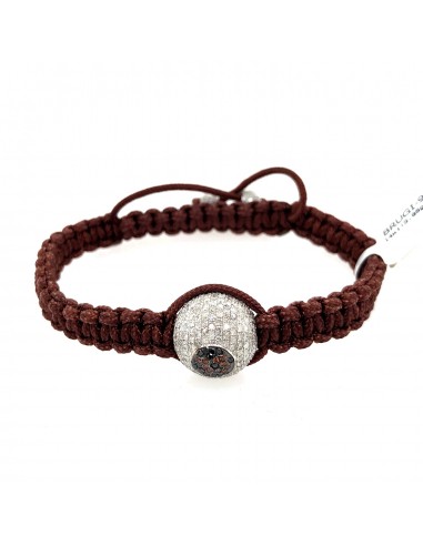 Pave Diamond 14k Solid Gold Beads Brown Macrame Bracelet Handmade Jewelry Comparez et commandez 