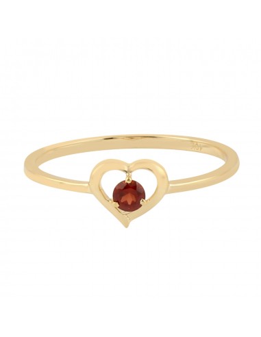 Rhodolite Garnet Heart Shape Stackable Band Ring 10k Yellow Gold Fine Jewelry 2 - 3 jours ouvrés.