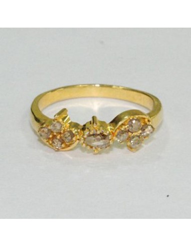 Natural Diamond Ring 18k Yellow Gold Emerald Jewelry Paris Déstockage Promo