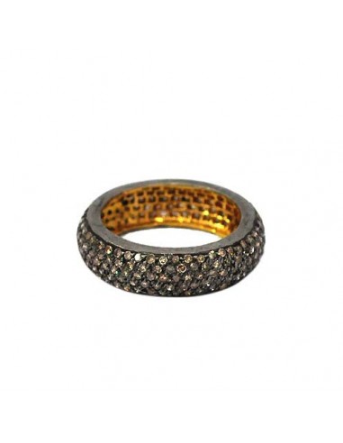 14k Gold 925 Sterling Silver Pave Diamond Handmade Band Ring Gift Jewelry les ligaments