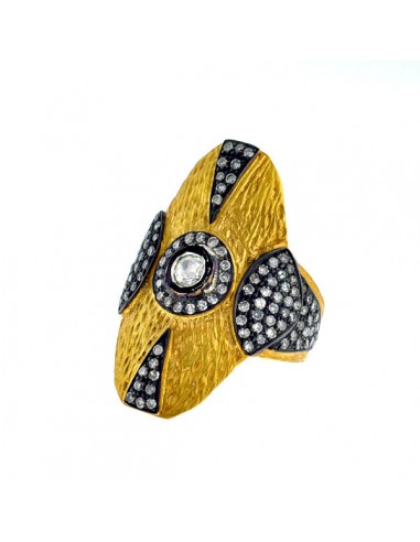 14k Solid Yellow Gold Ring Diamond 925 Sterling Silver Fusion Jewelry Comparez plus de prix